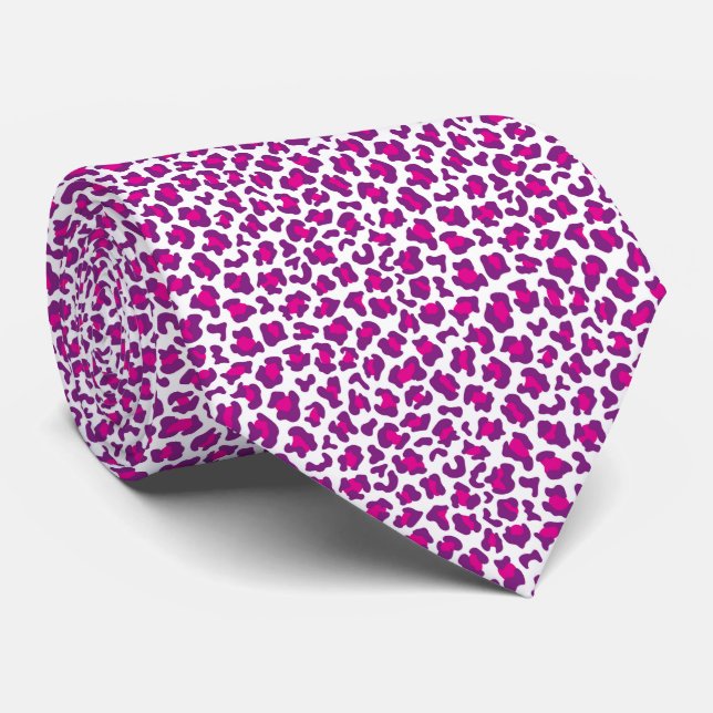 pink leopard skin pattern tie (Rolled)