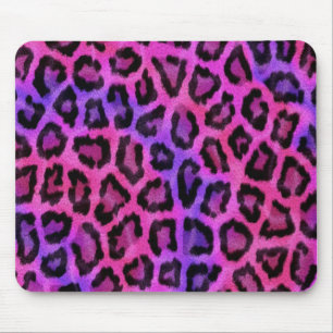 Pink Leopard Skin Print Mouse Mat