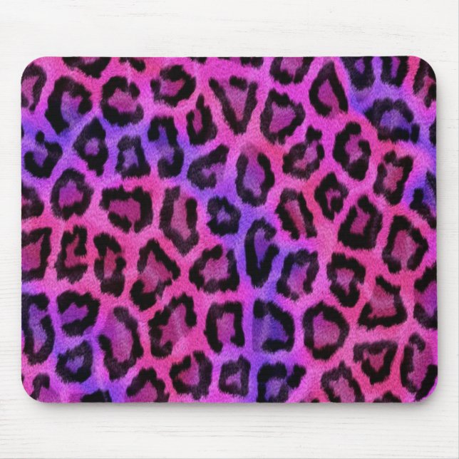 Pink Leopard Skin Print Mouse Mat (Front)