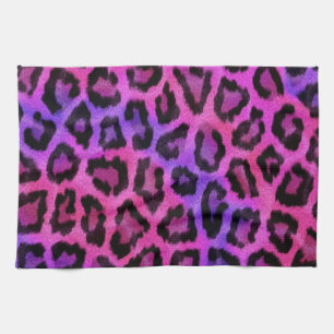 Pink Leopard Skin Print Tea Towel
