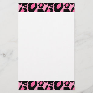 Pink Leopard Stationery