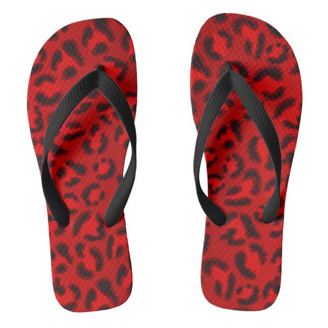 Pink leopard texture pattern. flip flops (Footbed)
