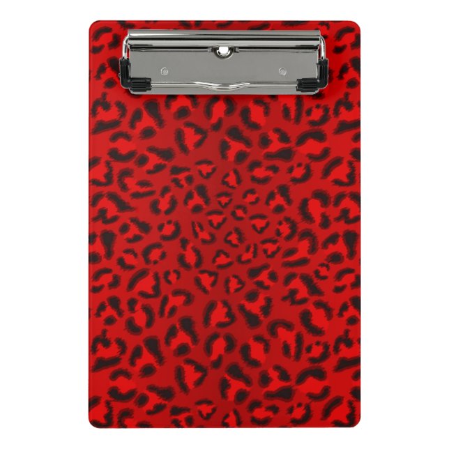 Pink leopard texture pattern. mini clipboard (Front)