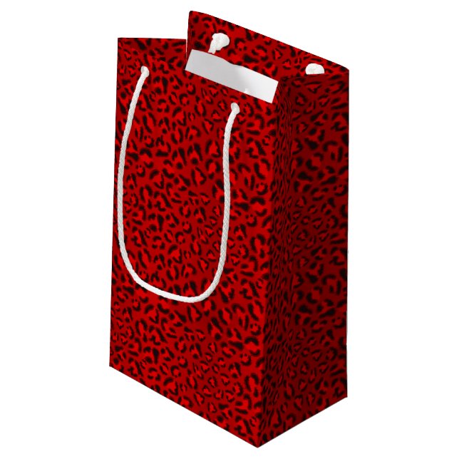 Pink leopard texture pattern. small gift bag (Back Angled)