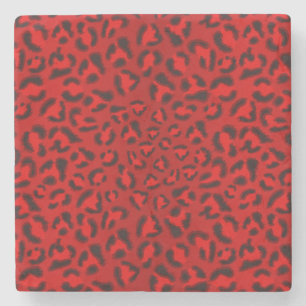 Pink leopard texture pattern. stone coaster