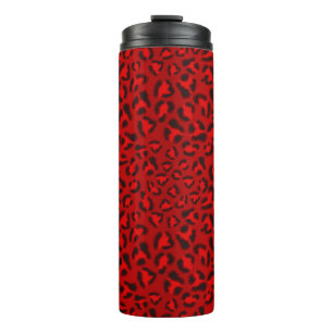 Pink leopard texture pattern. thermal tumbler