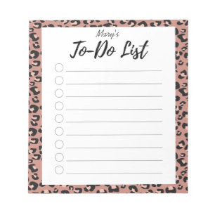 Pink Leopard To-Do List Notepad