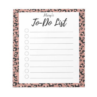 Pink Leopard To-Do List Notepad