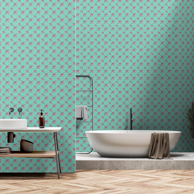  Pink Leopard Wallpaper (Bathroom)