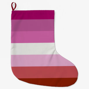 Pink Lesbian Pride Flag Large Christmas Stocking