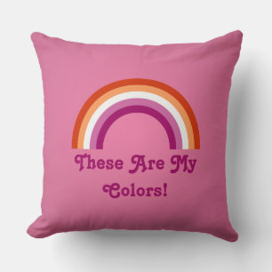 Pink Lesbian  pride rainbow Throw Pillow