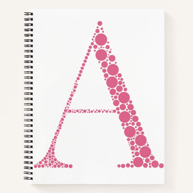 Pink Letter A Journal – Minimal Aesthetic Notebook (Front)