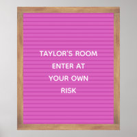 Pink Letter Board Sign Custom Message Poster