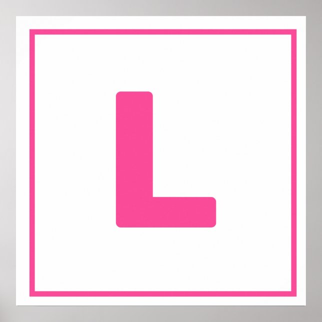 Pink letter L Poster (Front)