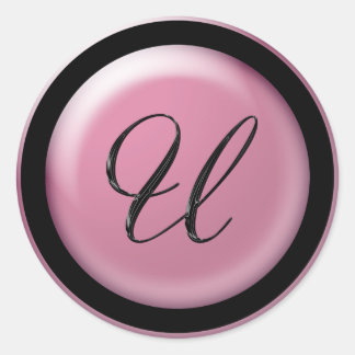 Pink Letter U Sticker