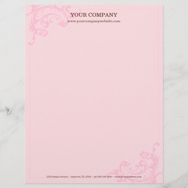 Pink Letterhead Design (Front)