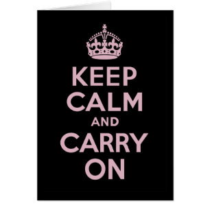Pink Letters On Black Keep Calm and Carry On