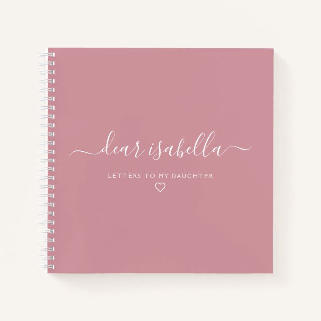 Pink Letters to My Daughter Keepsake Memory Notebo Notebook (Front)