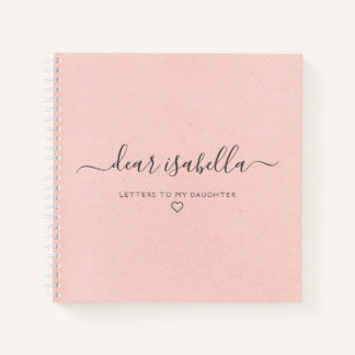 Pink Letters to My Daughter Keepsake Memory Notebook