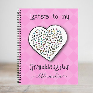 Pink Letters to my Granddaughter Personalised Notebook