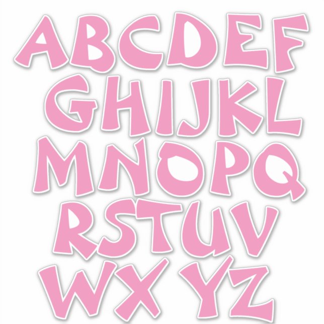 Pink Letters White Alphabet Wall (Front)