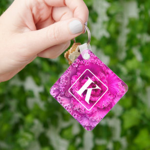 Pink Lettuce Keychain with Monogram