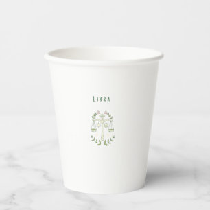 Pink Libra, zodiac, star sign  Paper Cups