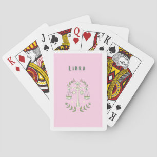 Pink Libra, zodiac, star sign Playing Cards