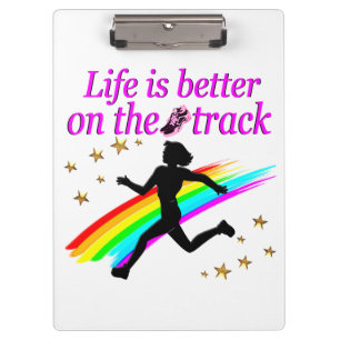 PINK LIFE IS BETTER ON THE TRACK DESIGN CLIPBOARD
