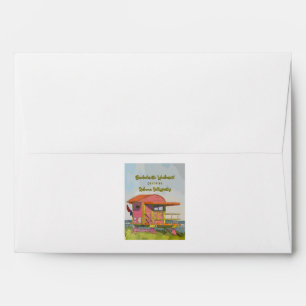 Pink Lifeguard Vibes Bachelorette Weekend Envelope