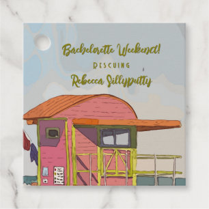 Pink Lifeguard Vibes Bachelorette Weekend Favour Tags