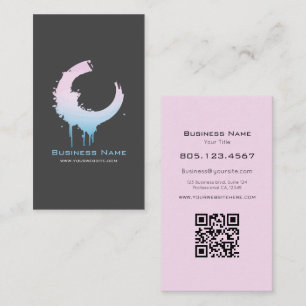 Pink & Light Blue Gradient Swirl • Custom Editable Business Card