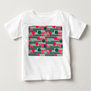 Pink, Light Blue, Teal Rectangles and Circles Baby T-Shirt