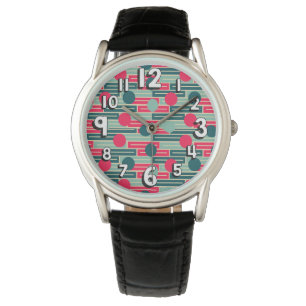 Pink, Light Blue, Teal Rectangles and Circles  Watch