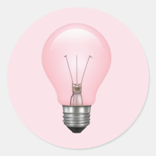 Pink Light Bulb Emoji  Classic Round Sticker