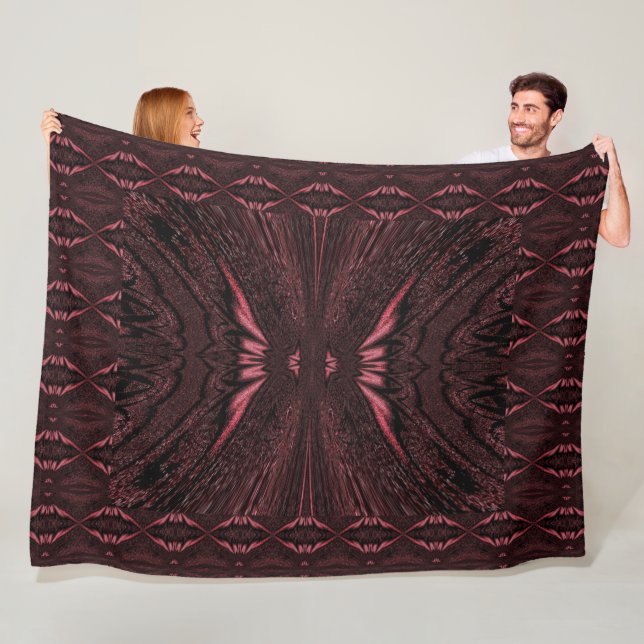Pink Light Butterfly Fleece Blanket (In Situ)