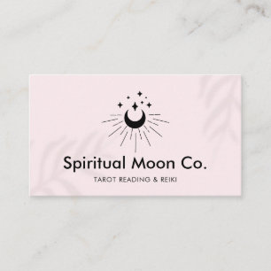 Pink Light Celestial Themed Moon and Stars Business Card