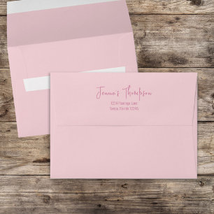 Pink Light Colourful Simple Return Address Envelope