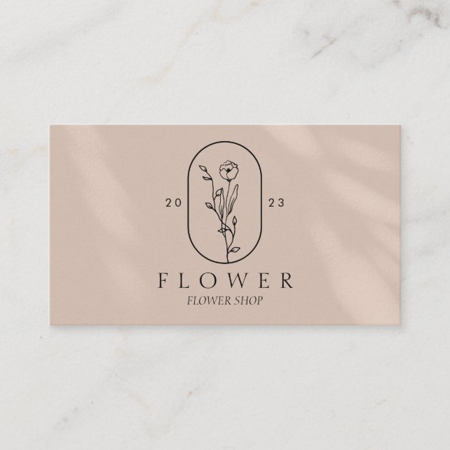 Pink Light Pastel Girly Flower Florist Floral Business Card (Front)