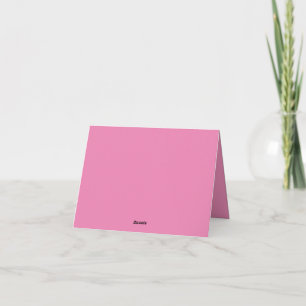 Pink, Light Thulian Pink Folded Thank You Card