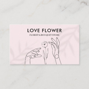 Pink Light Touching the Flower with Hands Business Card