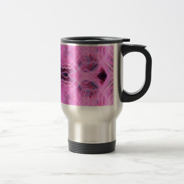 Pink light trails pattern travel mug (Right)