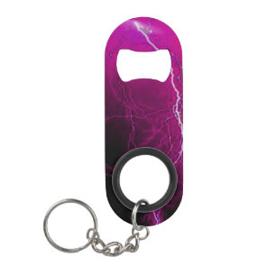 Pink Lightning Bottle Opener Keychain