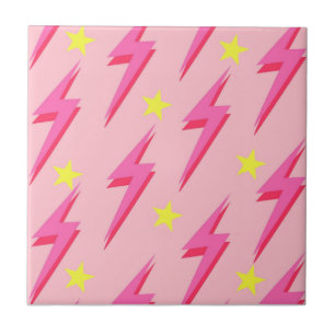 Pink Lightning Ceramic Tile for Creative Spaces