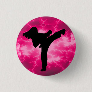 Pink Lightning Lady Button