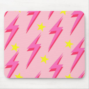Pink Lightning Mouse Pad for Trendy Desk Decor
