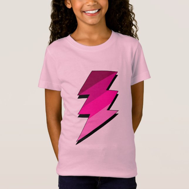Pink Lightning Thunder Bolt T-Shirt (Front)