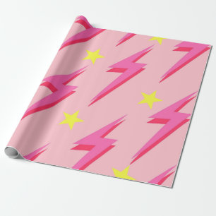 Pink Lightning Wrapping Paper for Unique Gifts