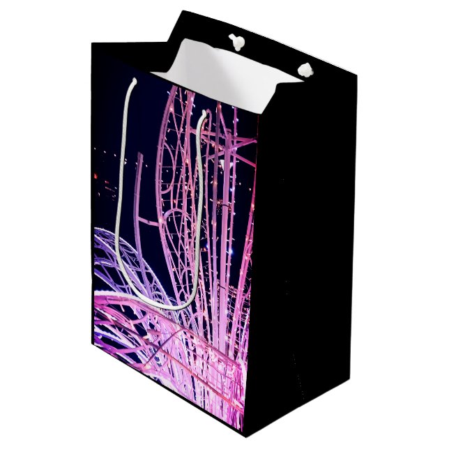Pink lights medium gift bag (Front Angled)