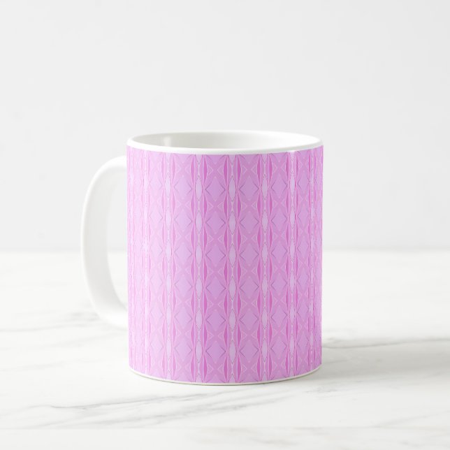 Pink Lilac and Magenta Diamond Geometric Pattern  Coffee Mug (Front Left)